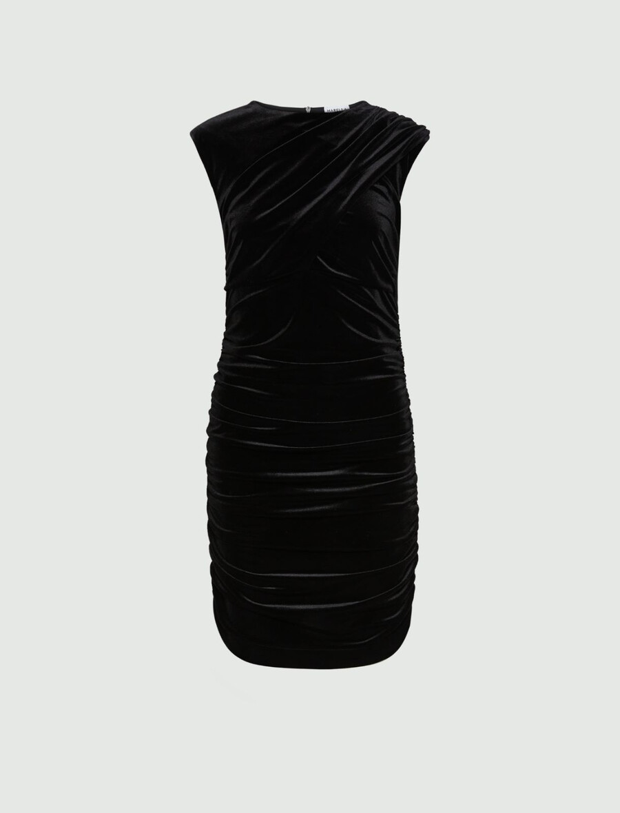 robe courte en velours - noire