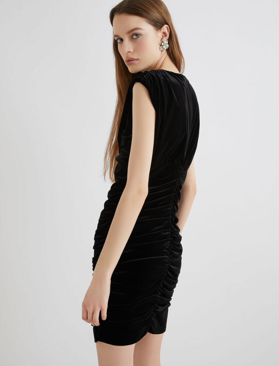 robe courte en velours - noire