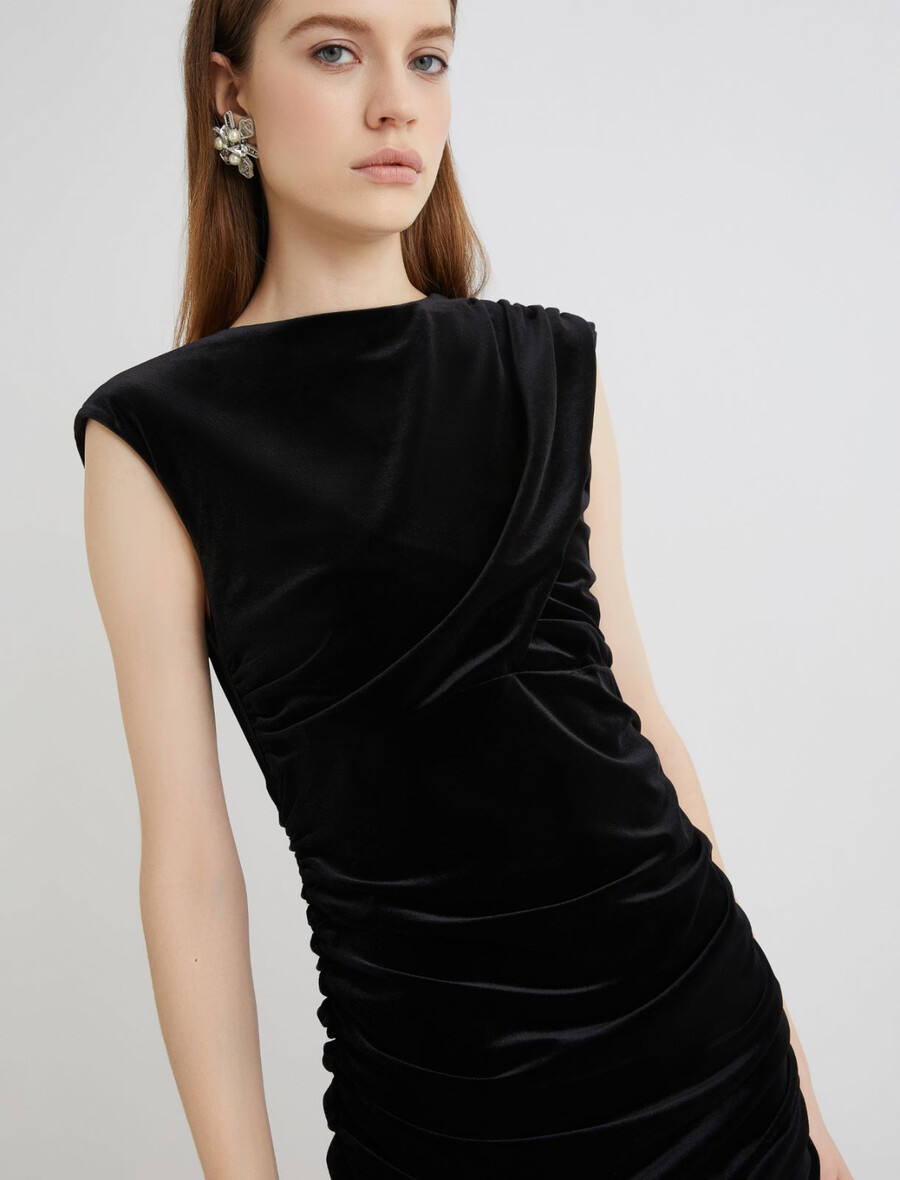 robe courte en velours - noire