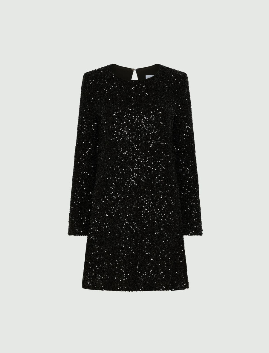 robe courte à sequins - noire
