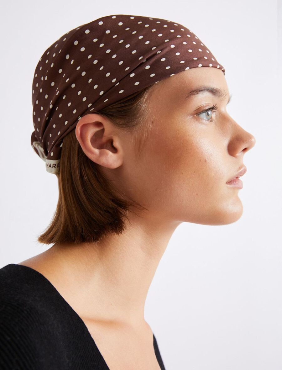 foulard en soie à pois - noir