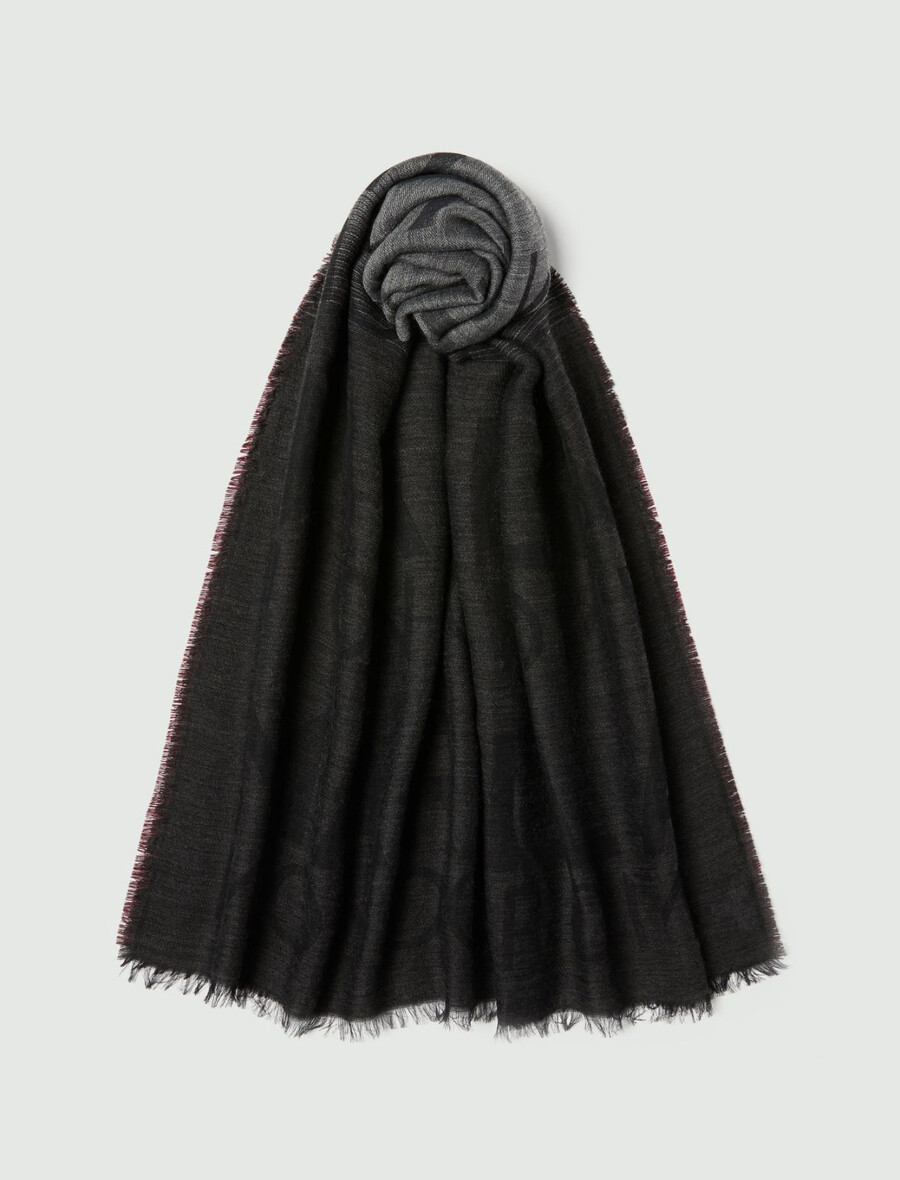 Étole jacquard - gris foncÉ