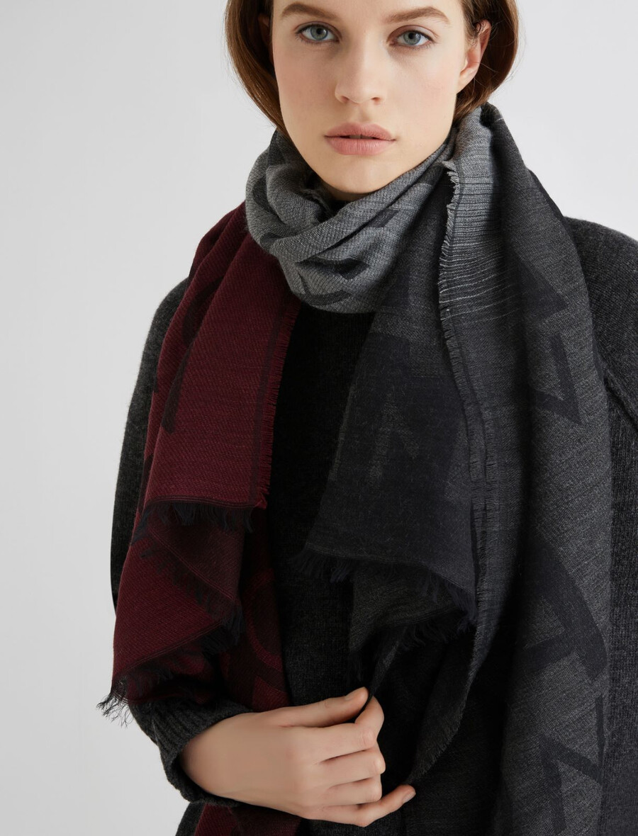 Étole jacquard - gris foncÉ