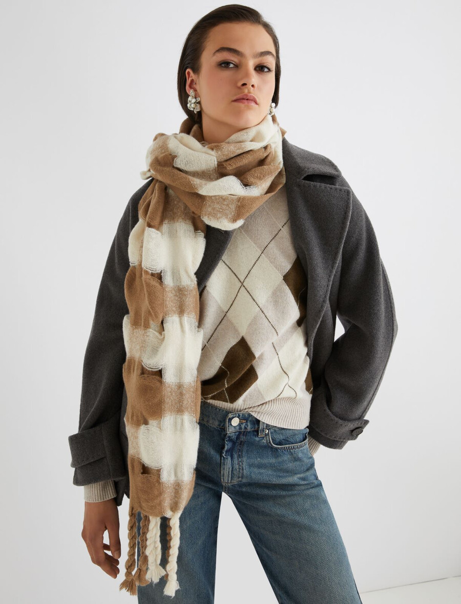 Écharpe à détails ajourés - marron