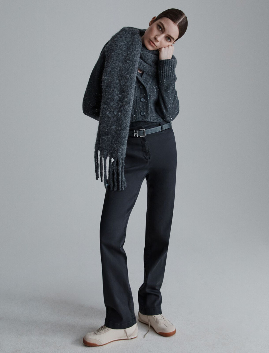Écharpe en mélange dalpaga - gris foncÉ