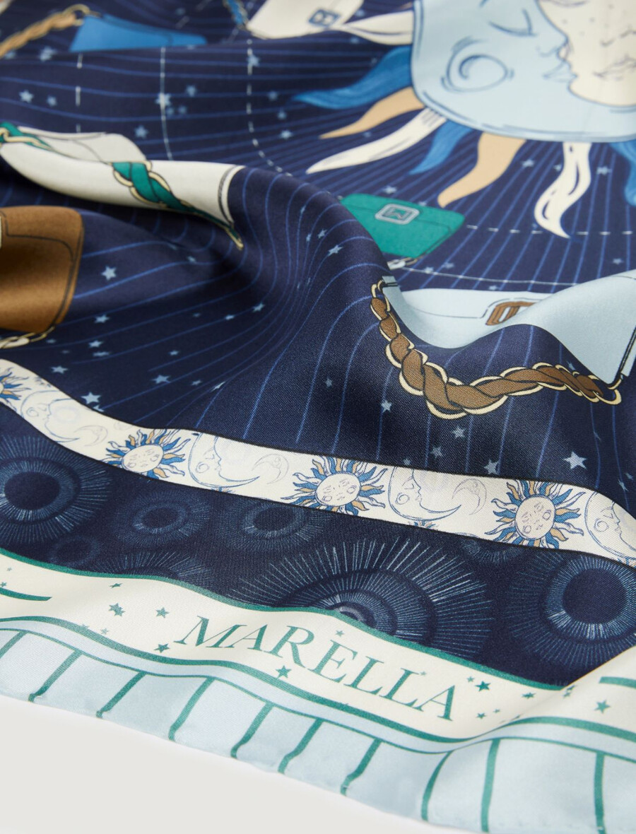 Écharpe en sergé - bleu chine