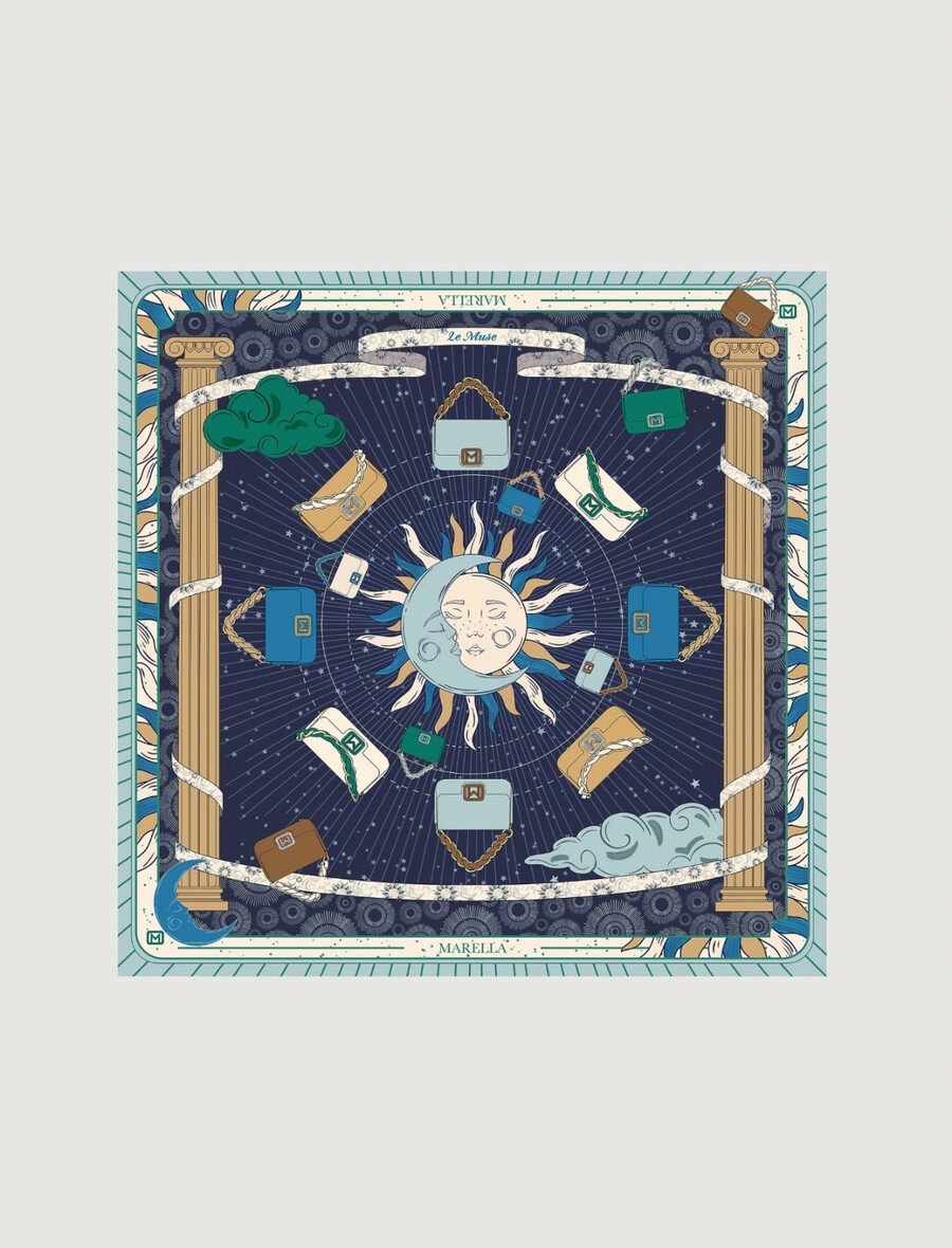 Écharpe en sergé - bleu chine