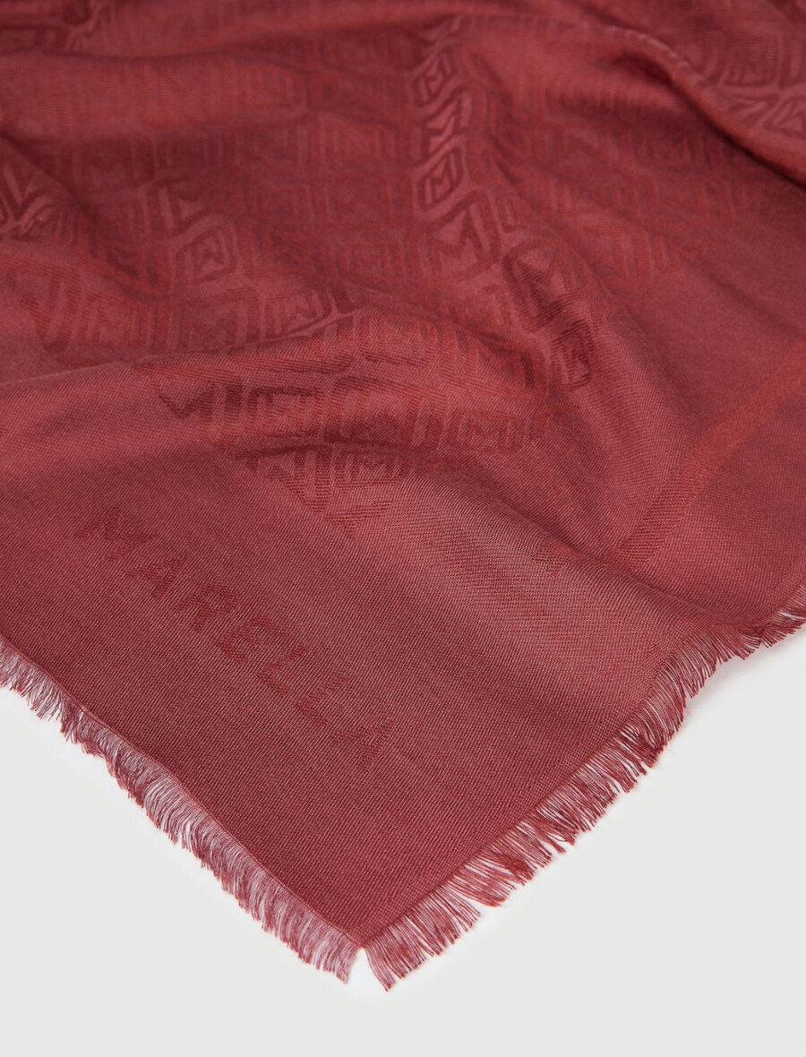 châle monogrammé - rouge