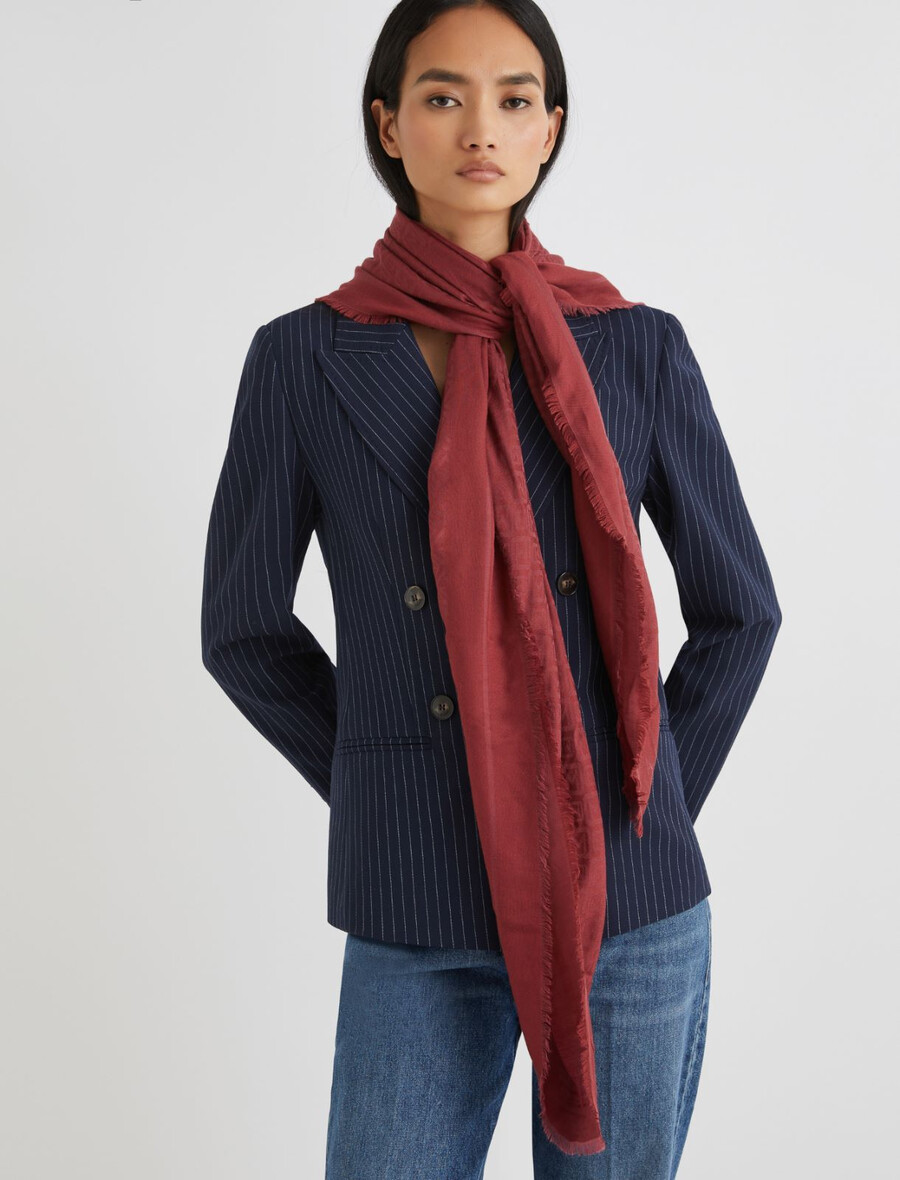 châle monogrammé - rouge