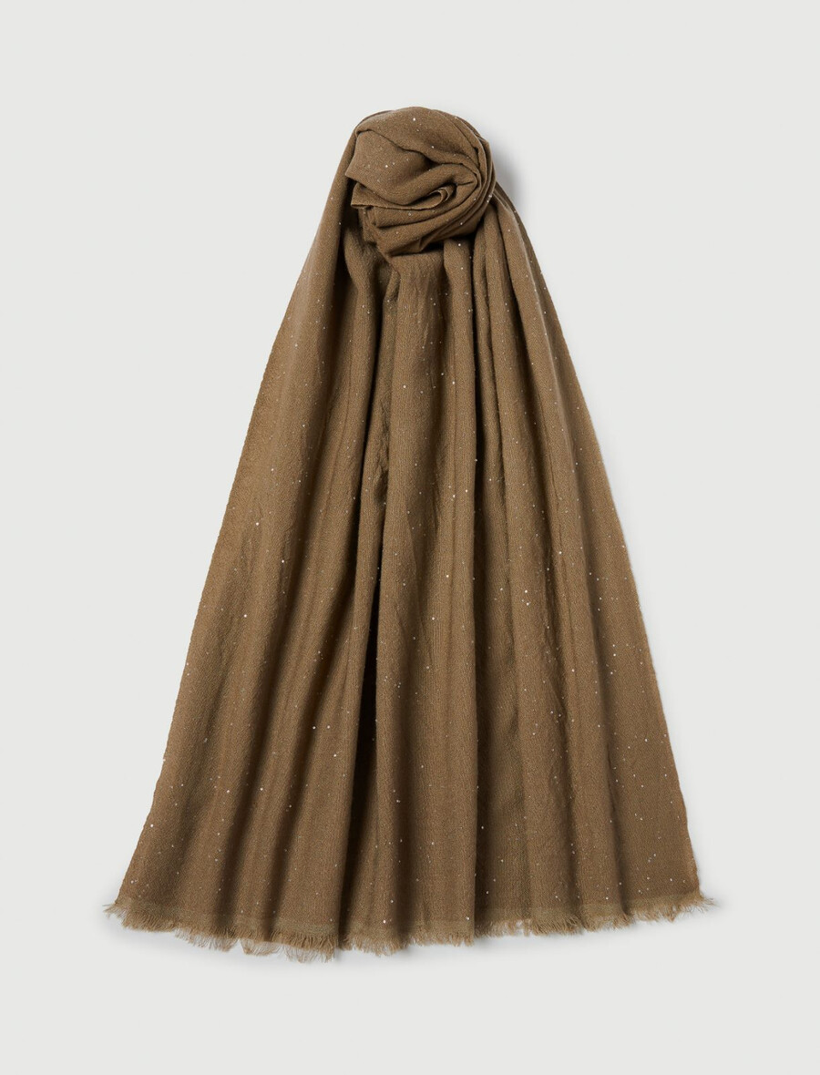 Étole à micro-paillettes - kaki