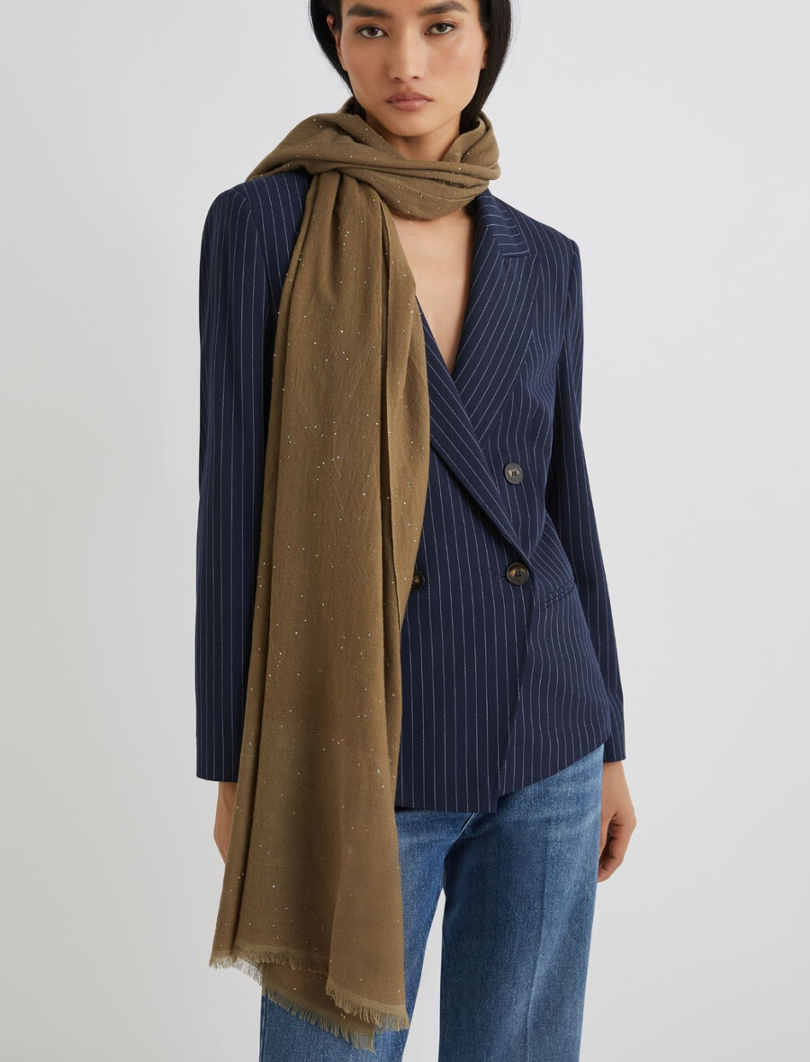 Étole à micro-paillettes - kaki