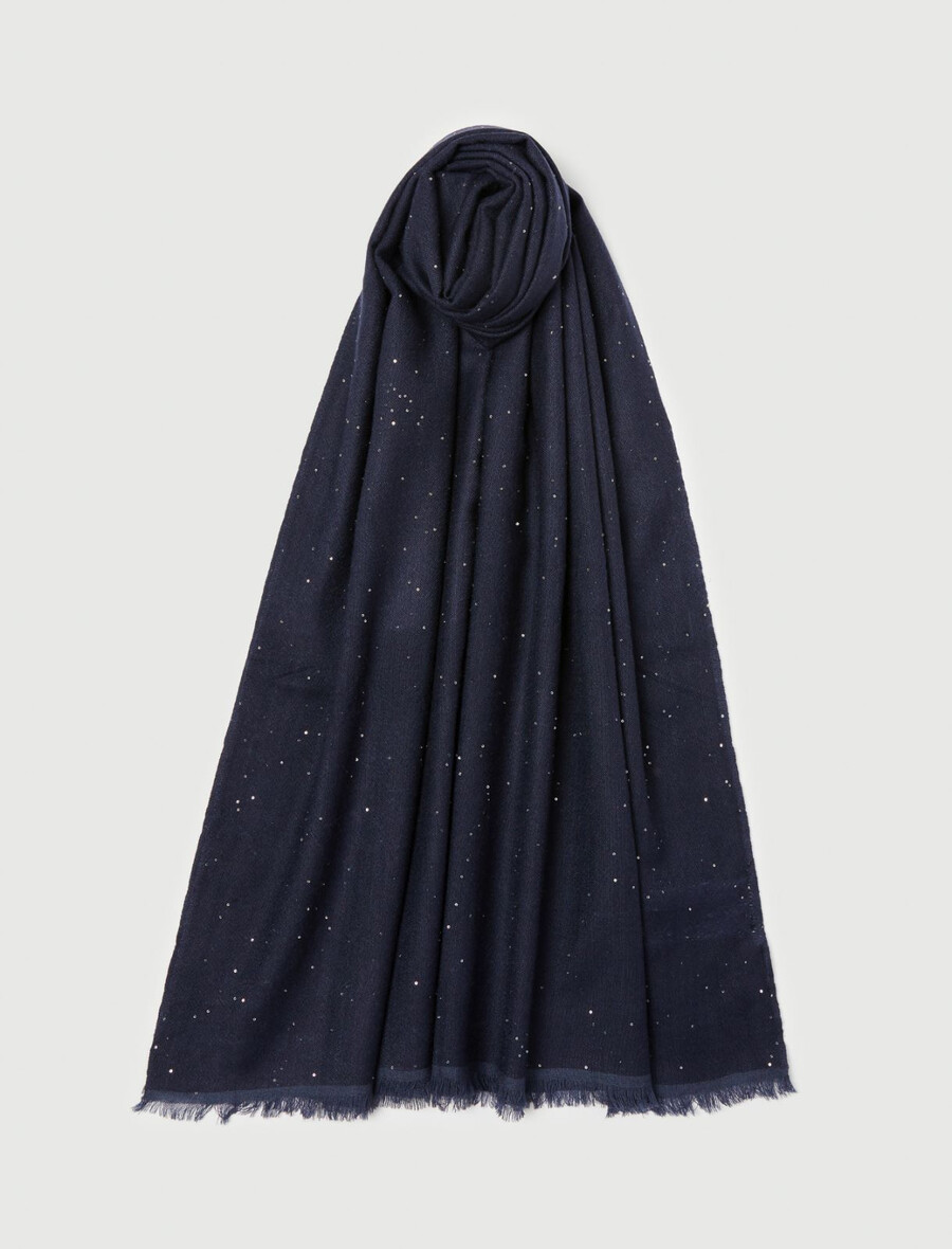 Étole à micro-paillettes - marine