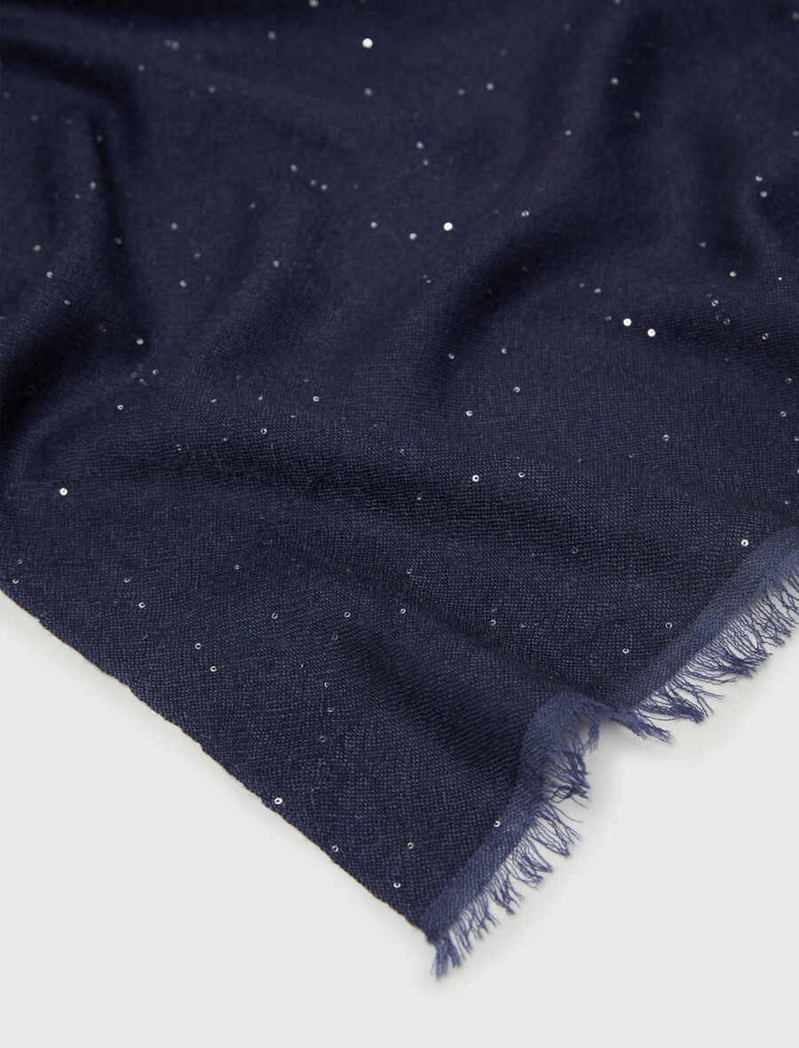 Étole à micro-paillettes - marine