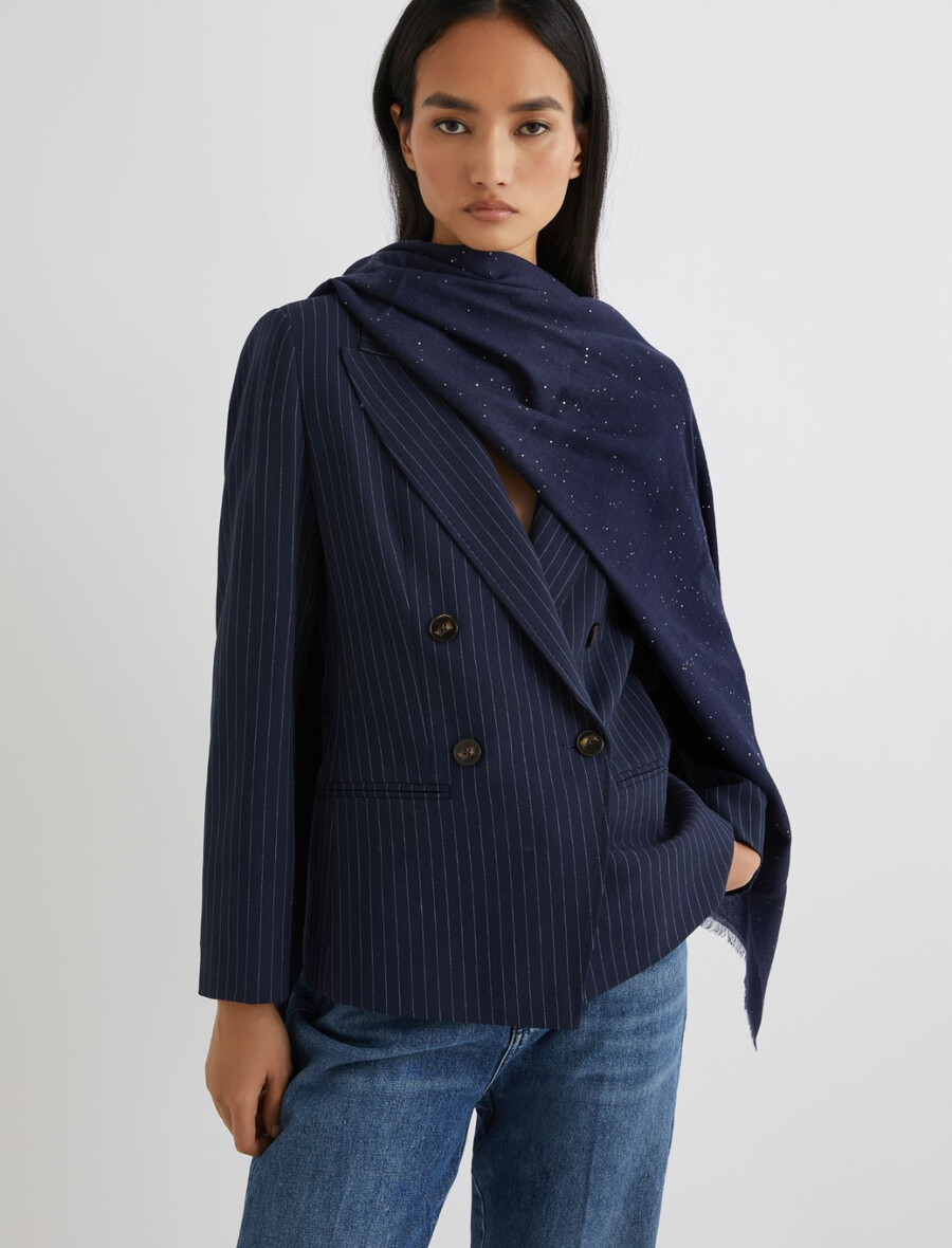 Étole à micro-paillettes - marine