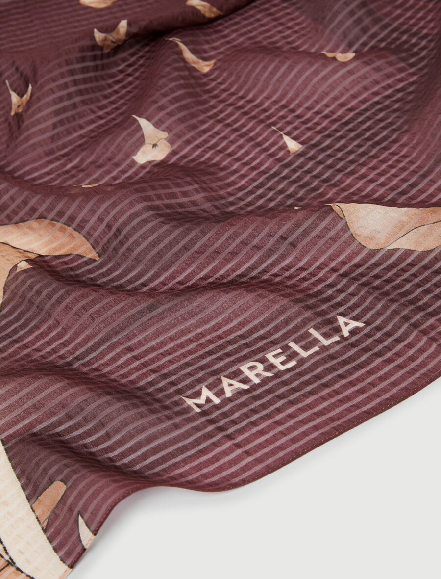 Étole en soie - bordeaux