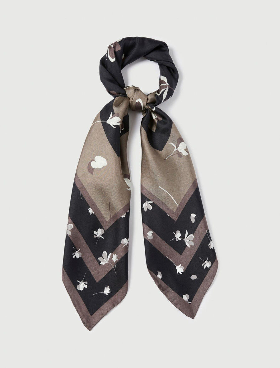 foulard en soie imprimée - noir
