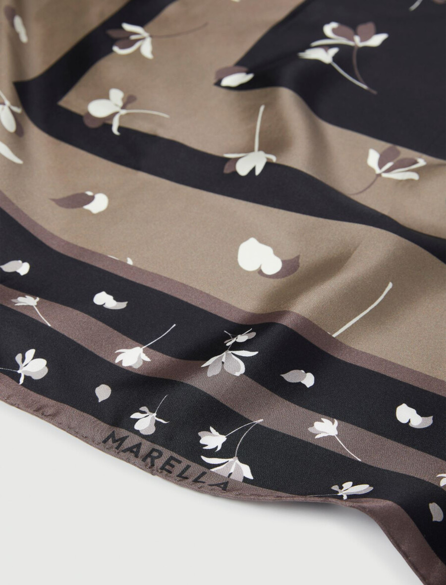 foulard en soie imprimée - noir