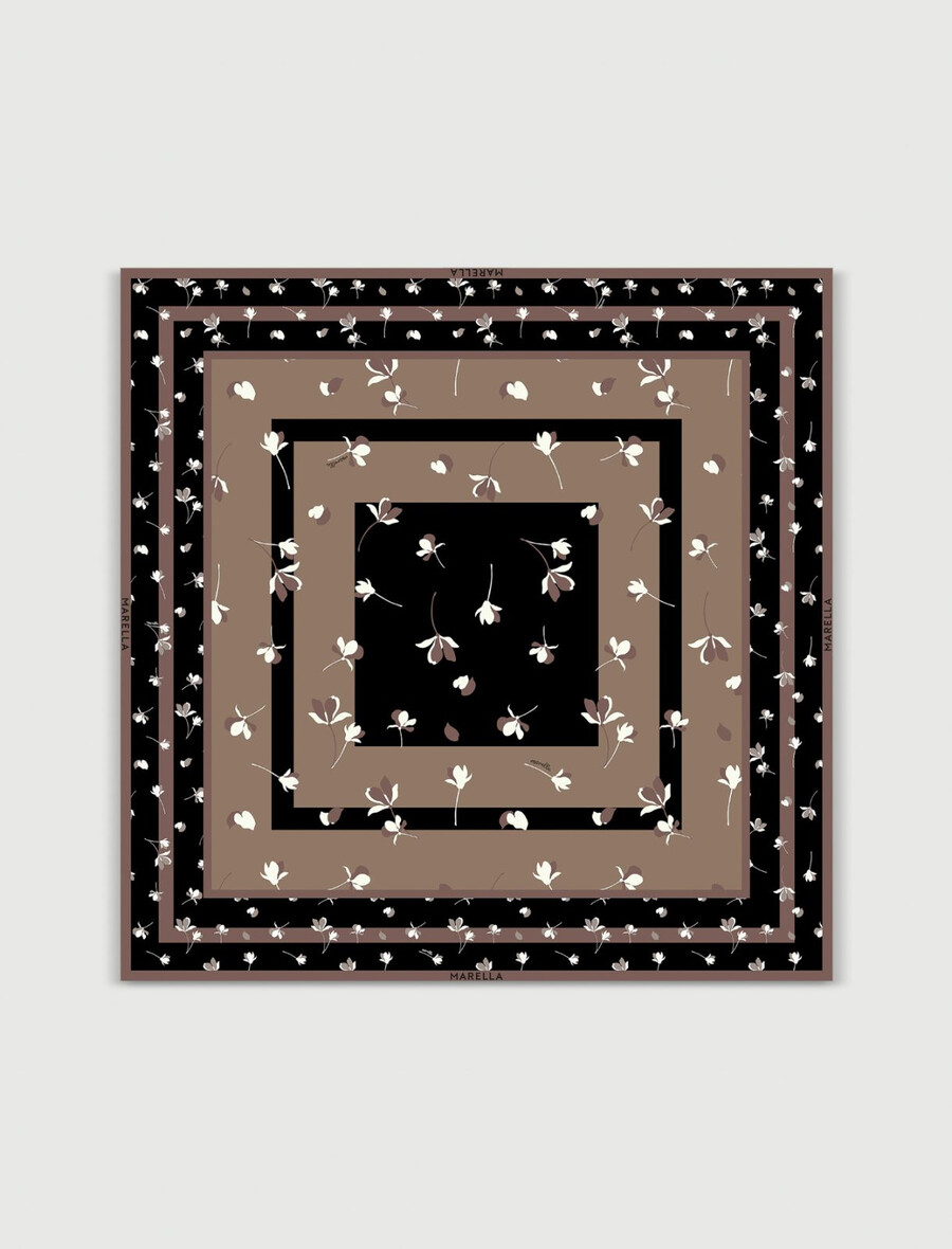 foulard en soie imprimée - noir