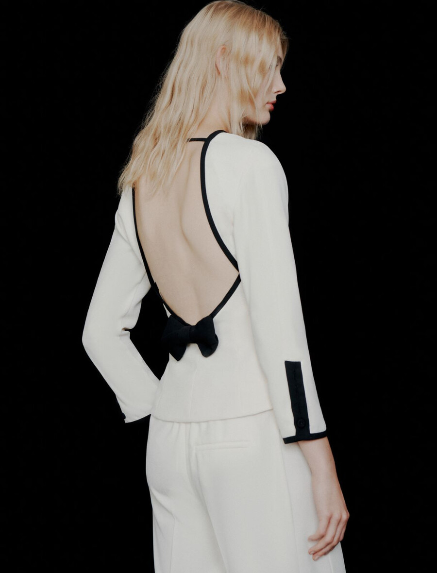 chemisier en satin envers - blanc de laine