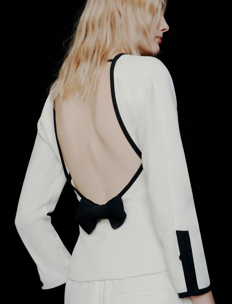 chemisier en satin envers - blanc de laine