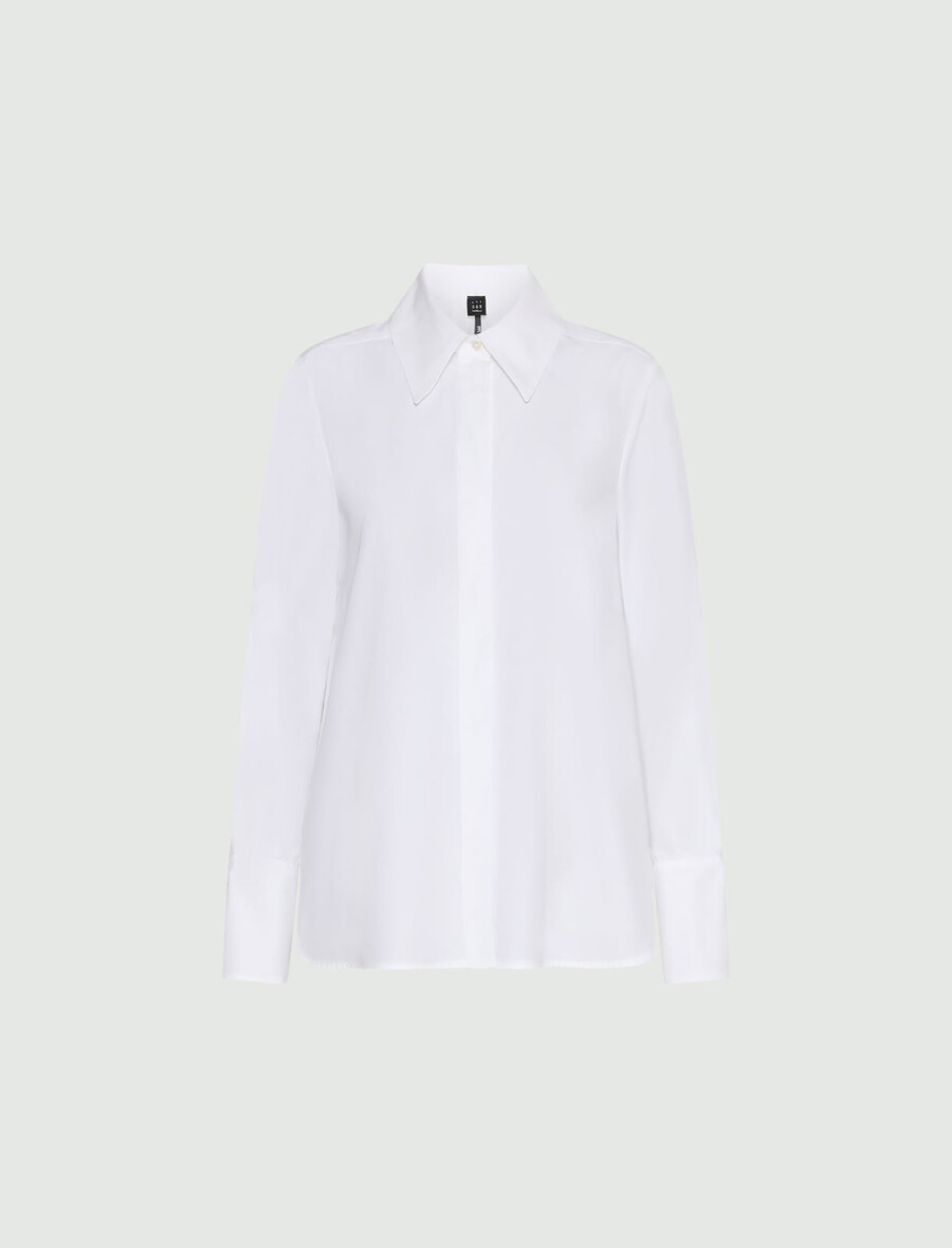 chemise en popeline de coton - blanc optique