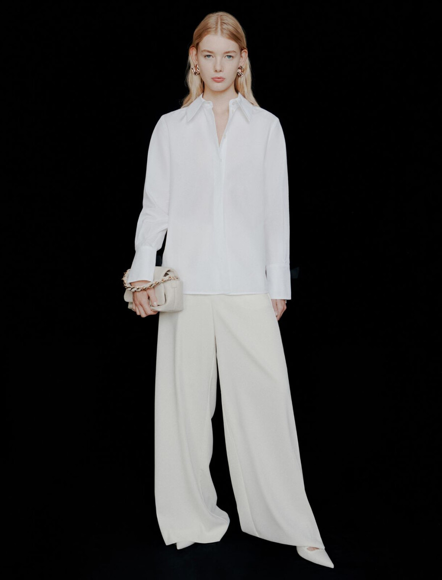 chemise en popeline de coton - blanc optique