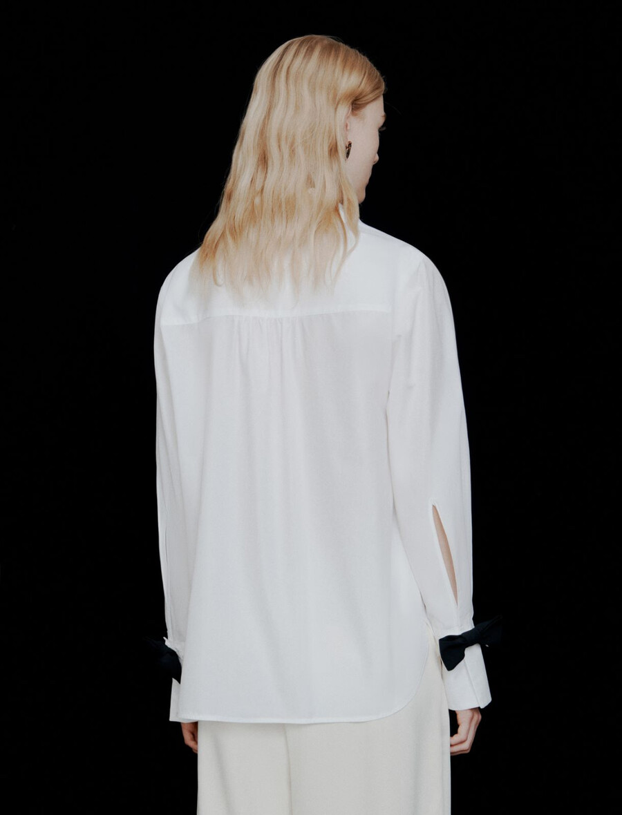 chemise en popeline de coton - blanc optique