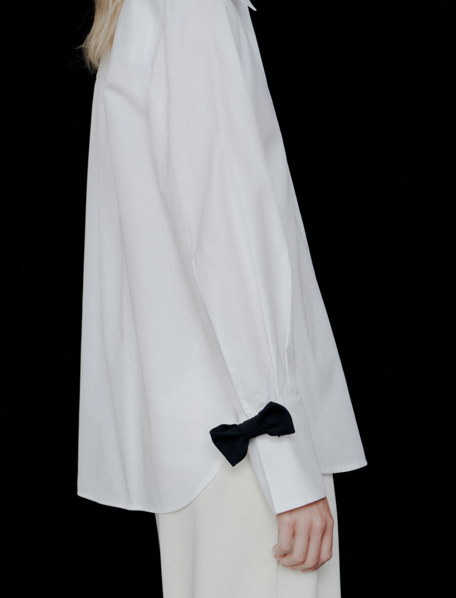 chemise en popeline de coton - blanc optique