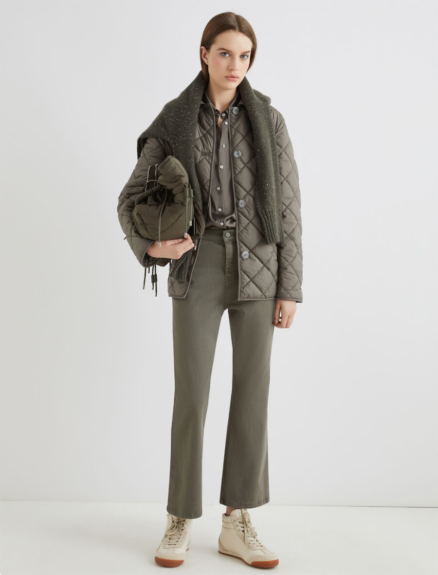 chemise en satin mélangé soie - olive