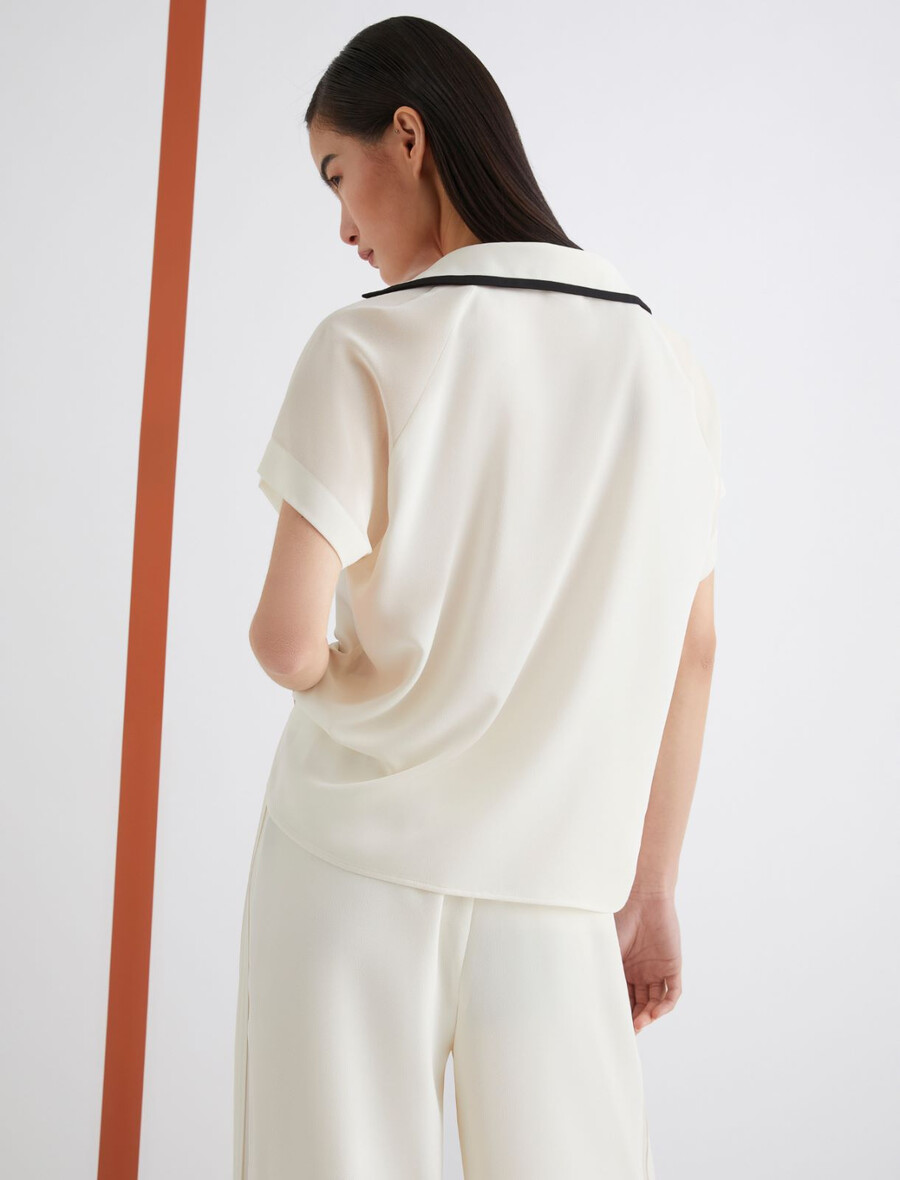 polo en satin - laine blanc