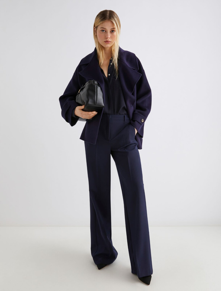 chemise en mélange de soie - marine