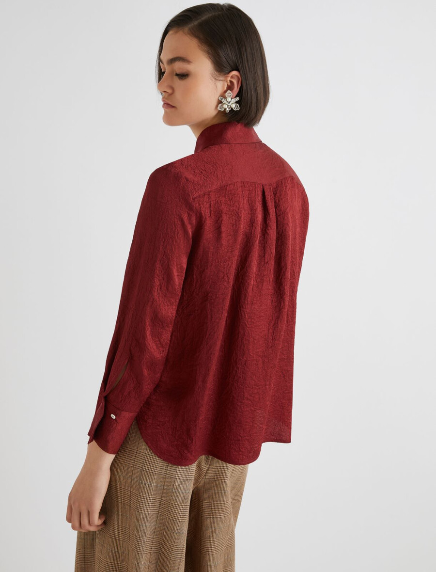 chemise effet froissé - bordeaux