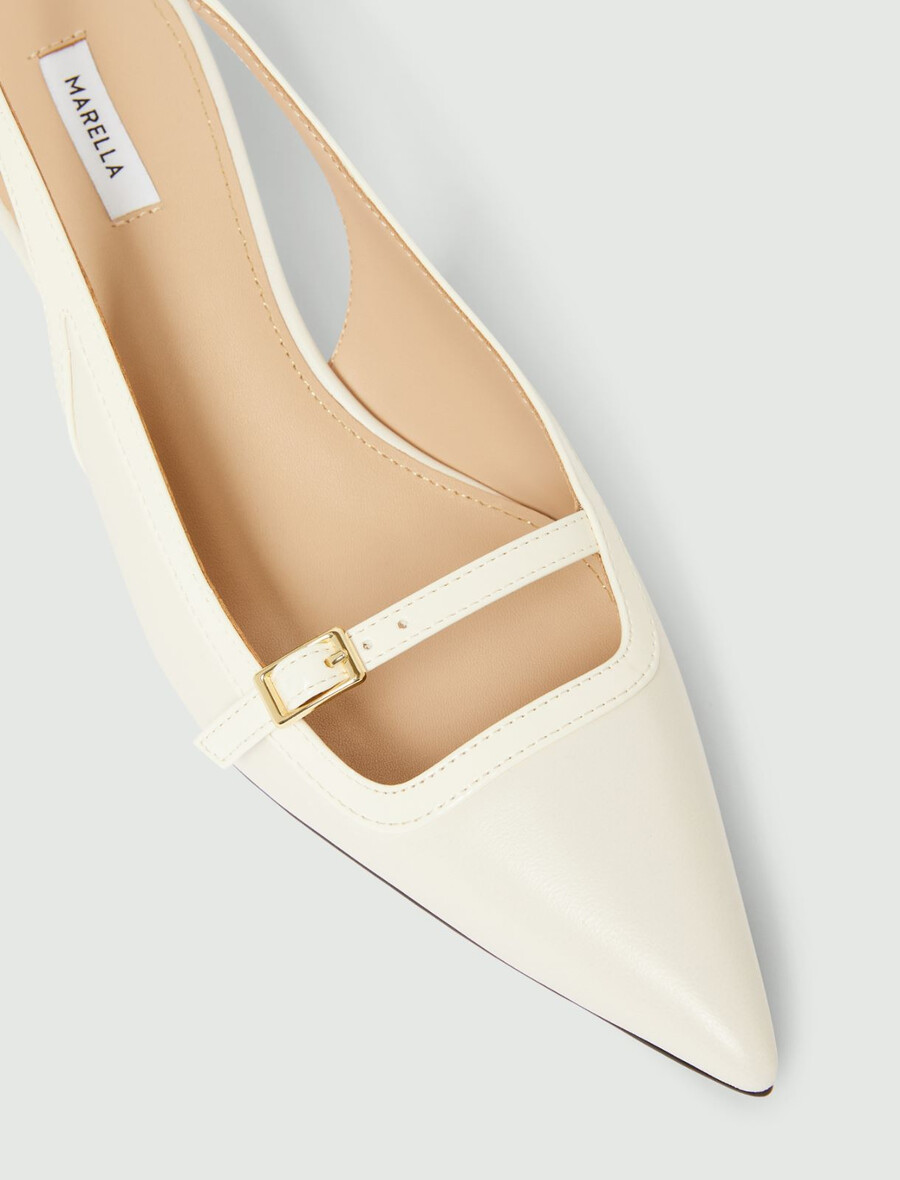 escarpins en cuir nappa - blanc laine