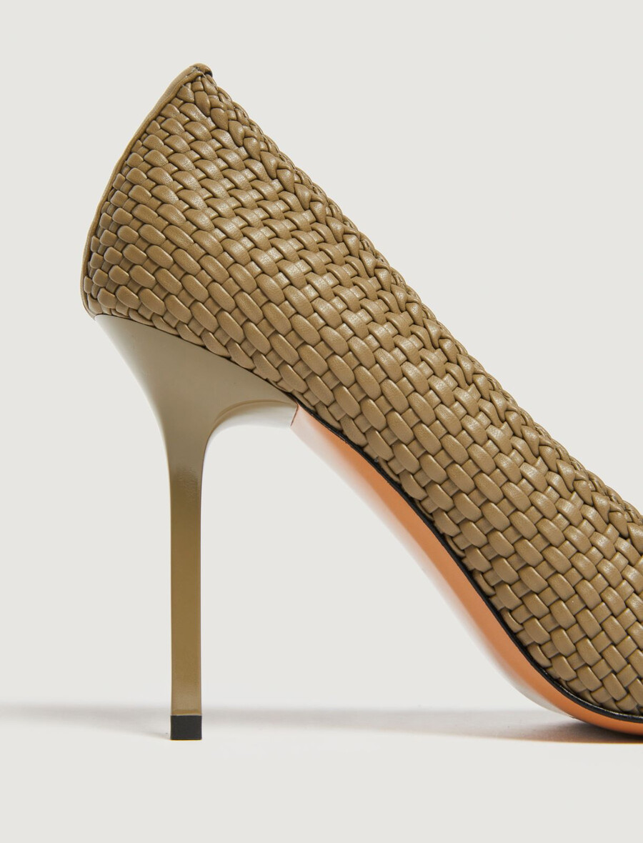 escarpins tressés - kaki