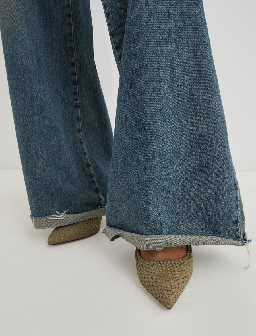 escarpins tressés - kaki