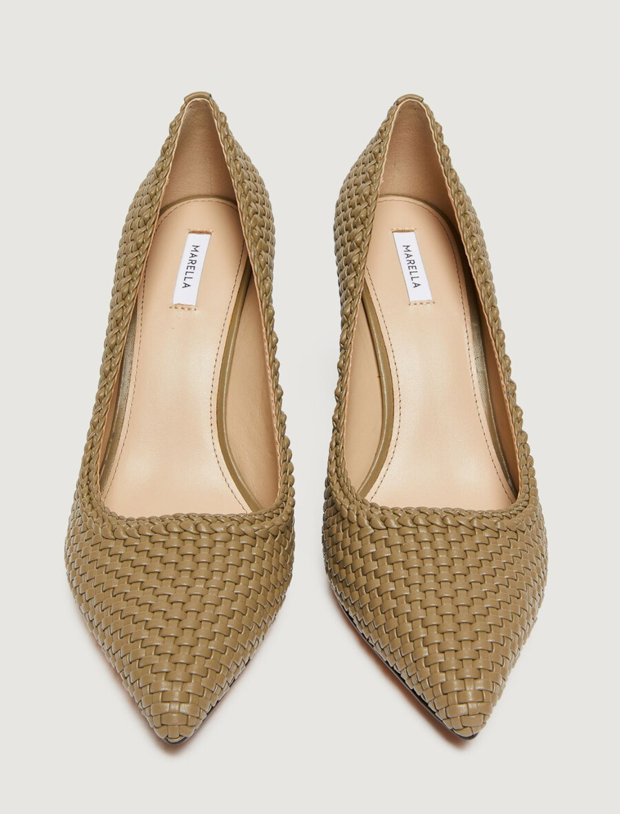 escarpins tressés - kaki
