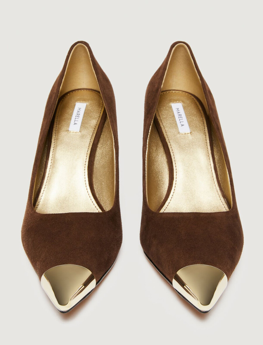 escarpins à bout métallique - dark bown