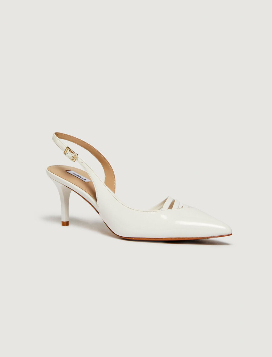 escarpins à brides arrière - blancs