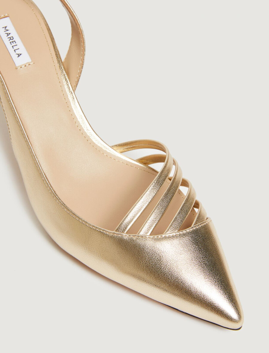 escarpins à brides arrière - dorÉs