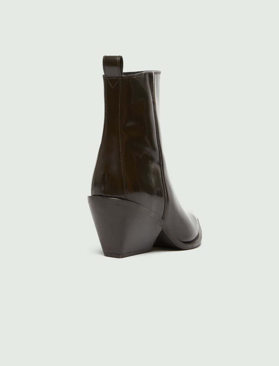 bottines de cowboy en cuir - dark bown