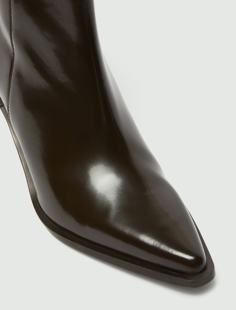 bottines de cowboy en cuir - dark bown