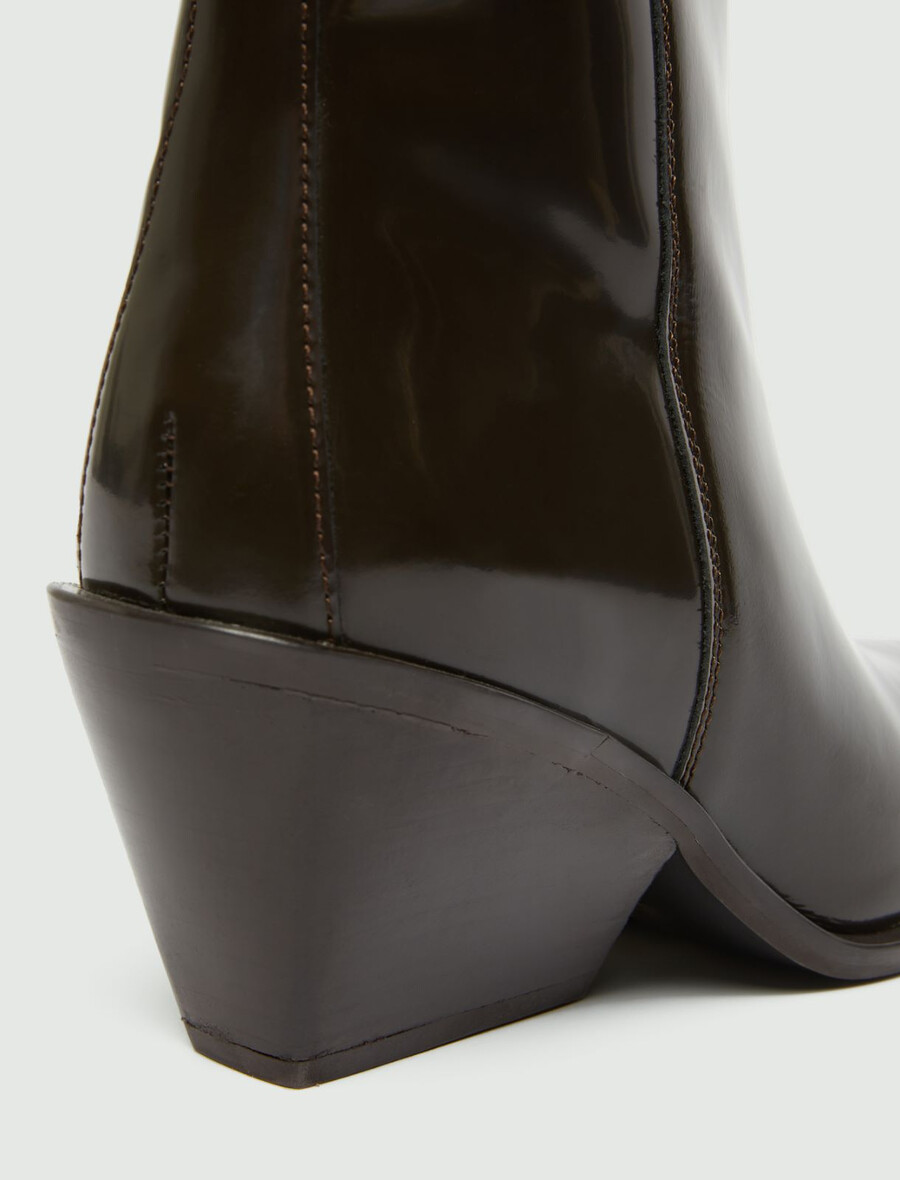 bottines de cowboy en cuir - dark bown