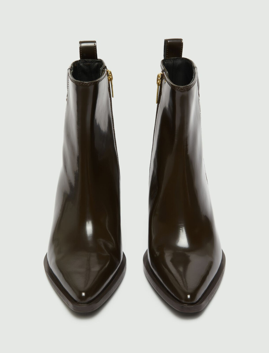 bottines de cowboy en cuir - dark bown