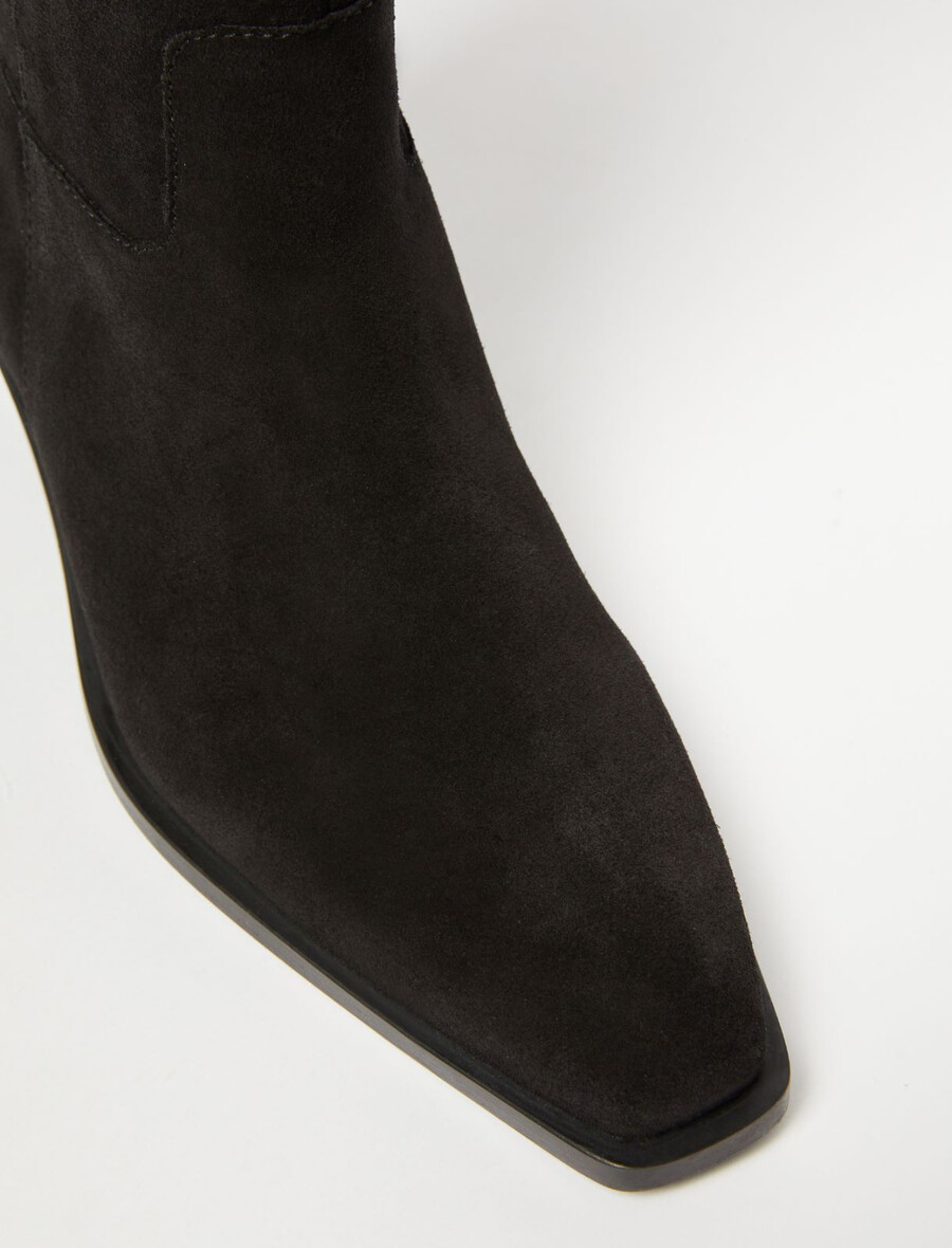 bottes hautes en daim - noires