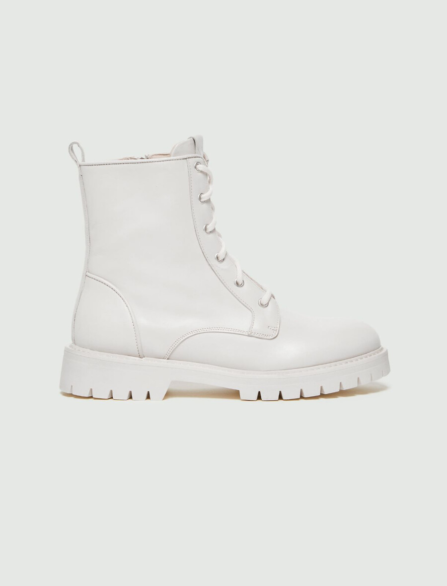 bottes de combat en cuir - lait