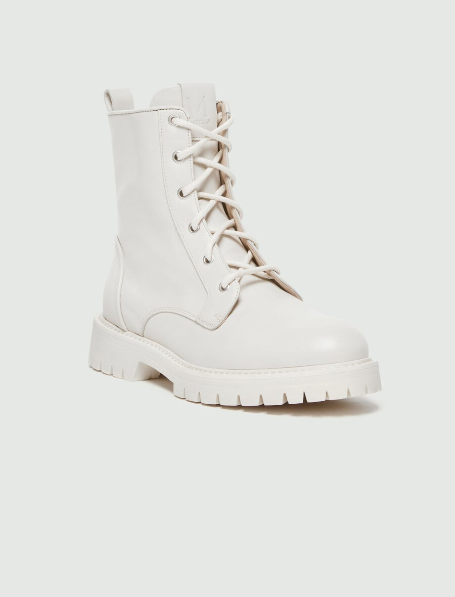 bottes de combat en cuir - lait