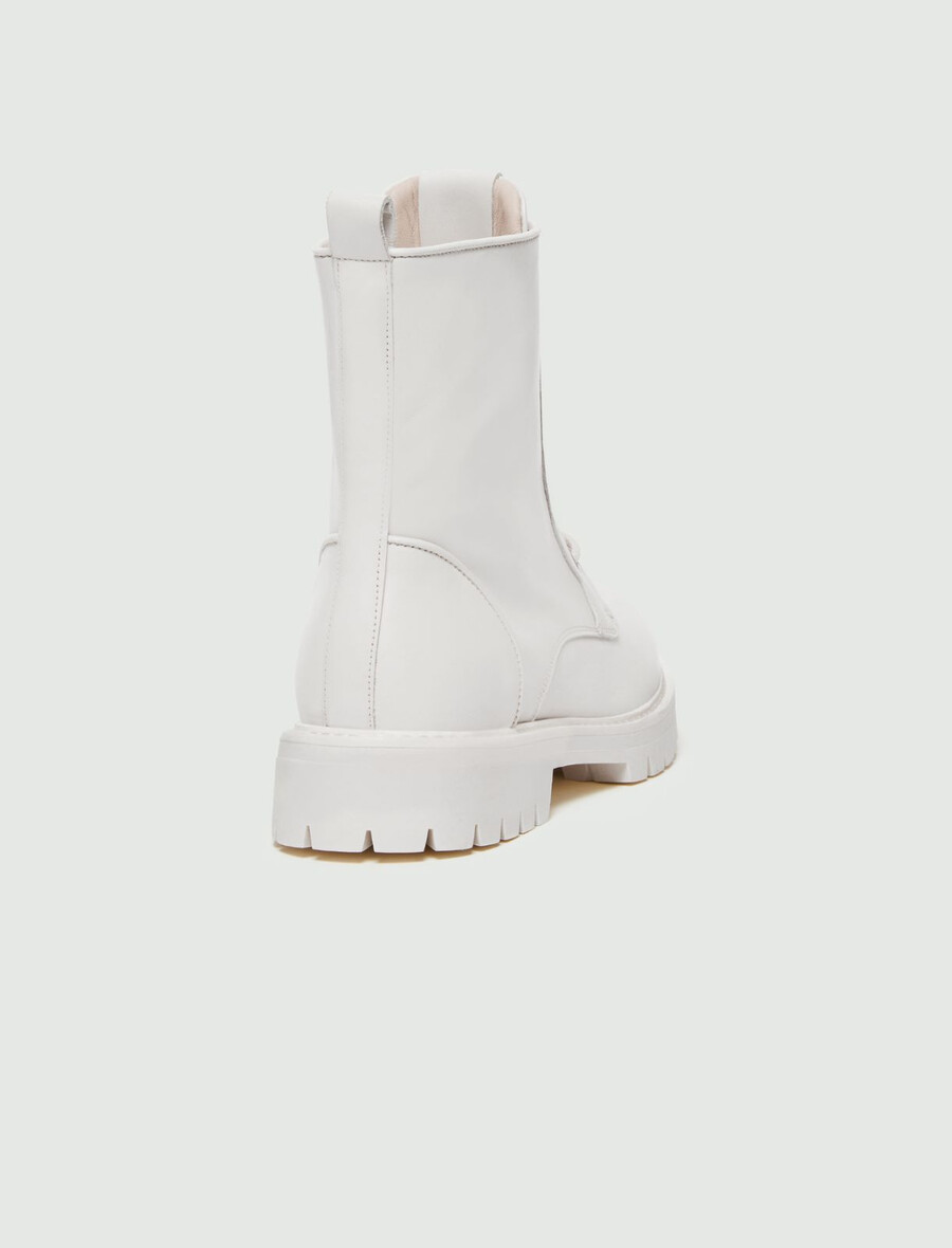 bottes de combat en cuir - lait