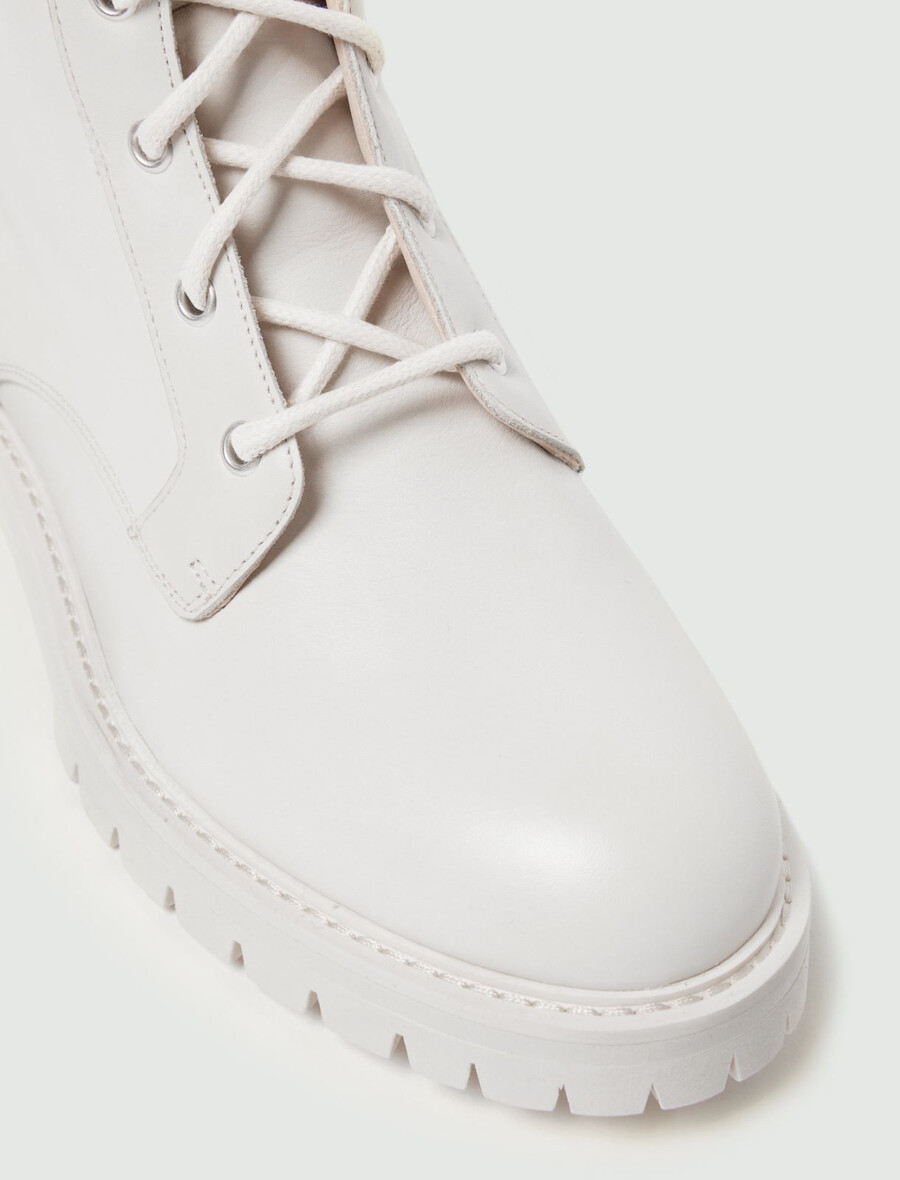 bottes de combat en cuir - lait
