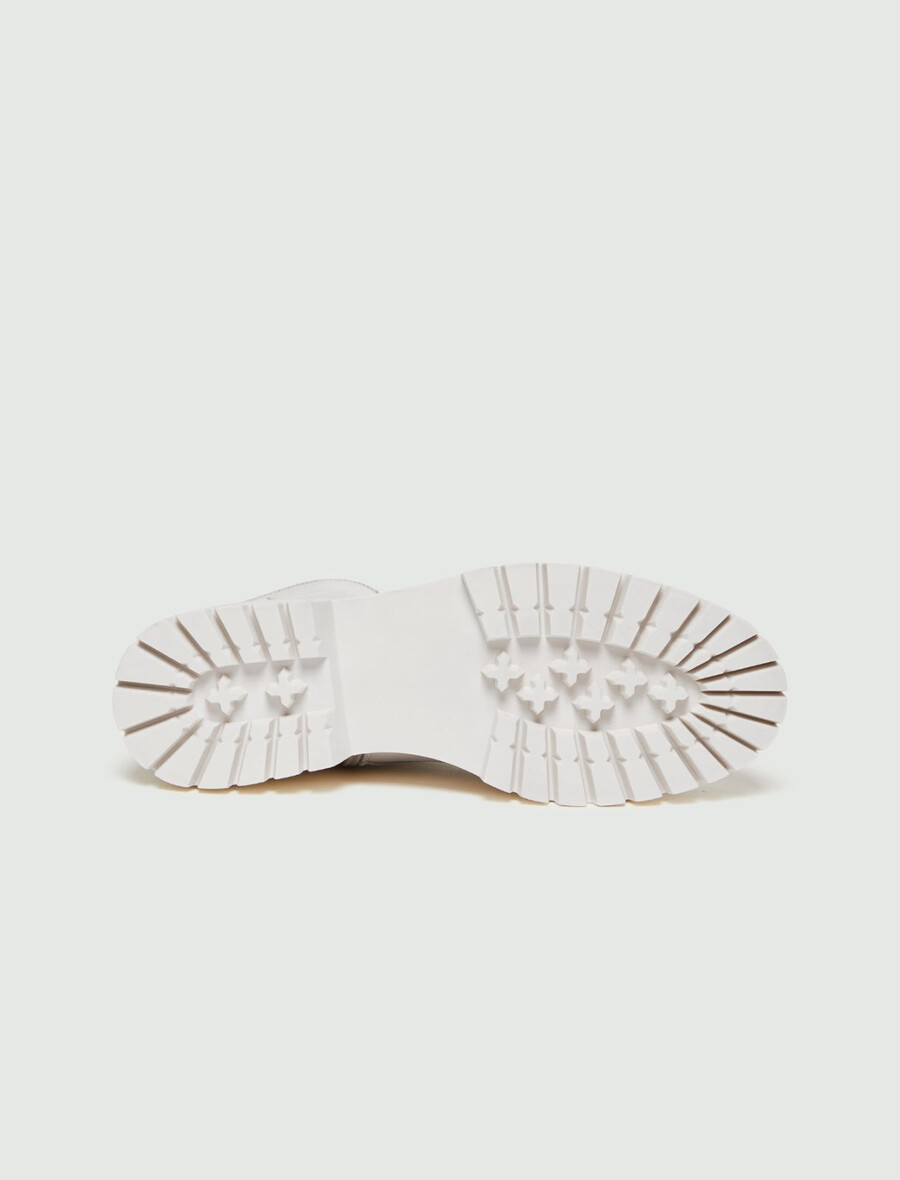 bottes de combat en cuir - lait