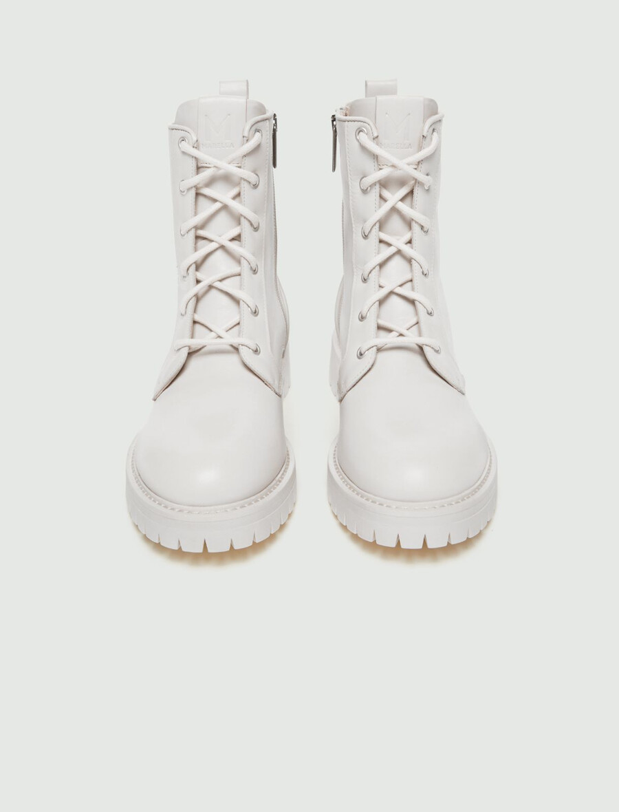 bottes de combat en cuir - lait